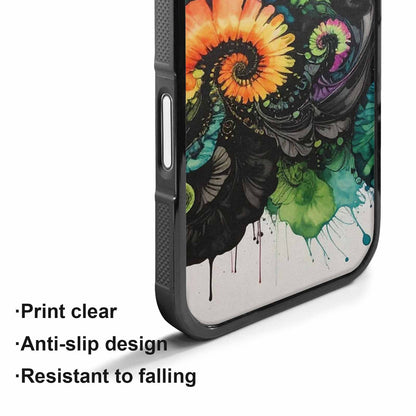 iPhone 17 Case — Black &amp; Green Ink Tie Dye, Custom Designed Case Cover