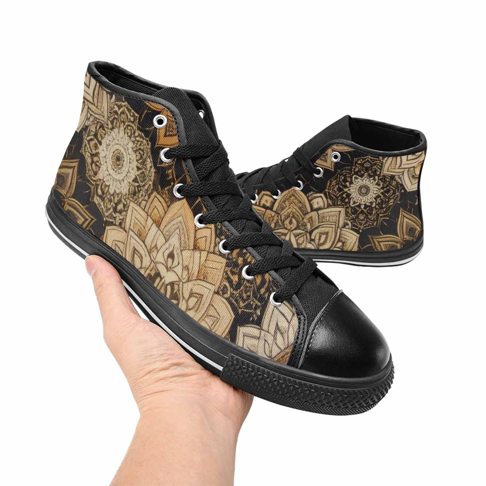MEN'S Mandala High Top Canvas Cottagecore Custom Sneakers