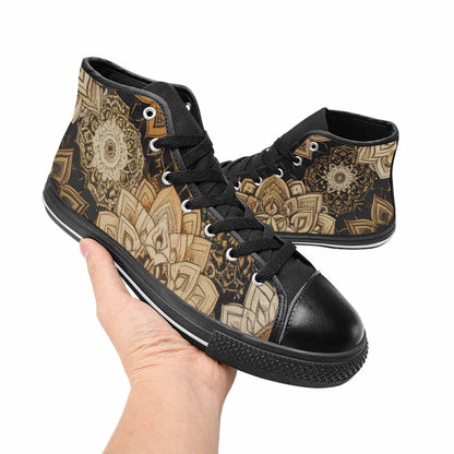 MEN'S Mandala High Top Canvas Cottagecore Custom Sneakers