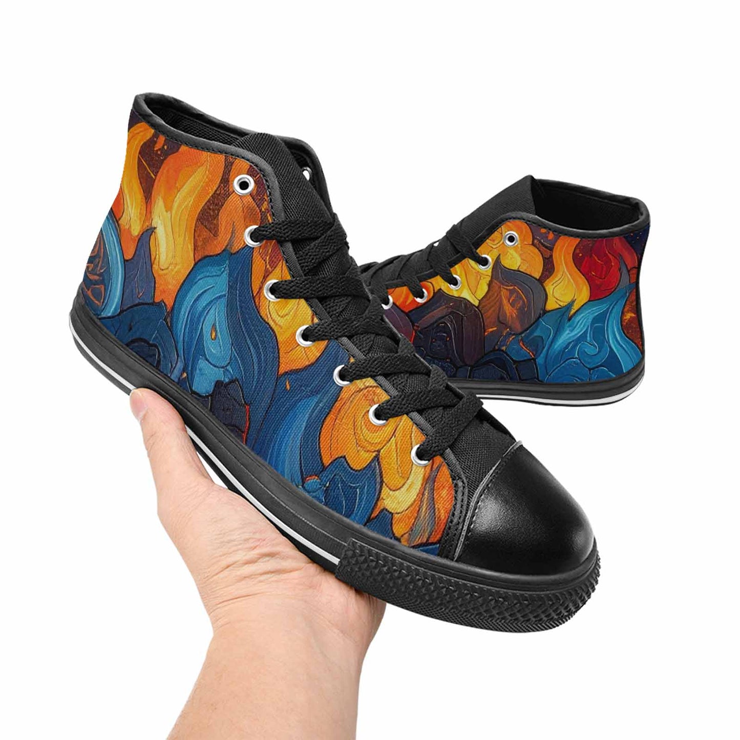MEN'S Fire Flame High Top Canvas Y2K Shoes
