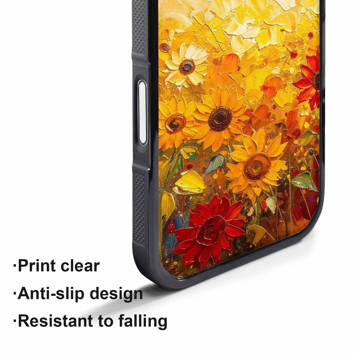 iPhone 17 Air Case — Impressionist Sunflower Brushstroke Pattern Hundreds Floral, Custom Designed Case Cover