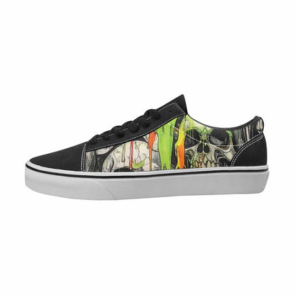 MEN'S Skulls Black & Green Ink Canvas Custom Design Dreamcore Custom Kicks