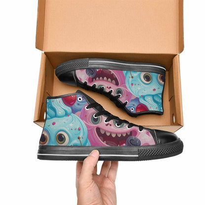 MEN'S Melting Icecream Monster Cherry High Top Canvas Aesthetic Sneakers