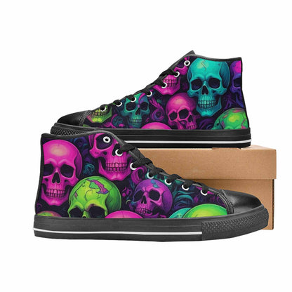 MEN'S Skulls - Neon High Top Canvas Neon Fantasy Custom Shoes