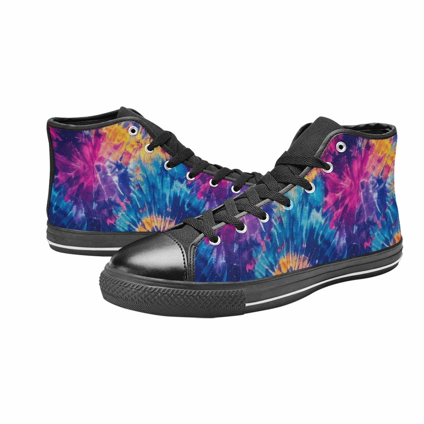 MEN'S Tie Dye Swirl High Top Canvas Grunge Sneakers