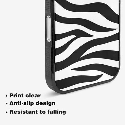 iPhone 16 Case — Zebra Print Black White, Customized Protective Case
