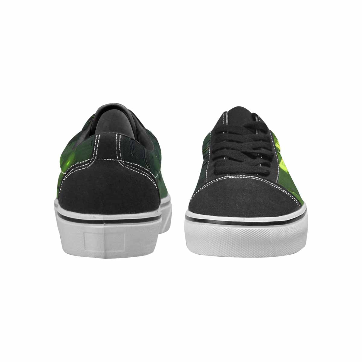 WOMEN'S Toxic Melting Skeleton Cats Lace-Up Canvas Neon Fantasy Custom Shoes