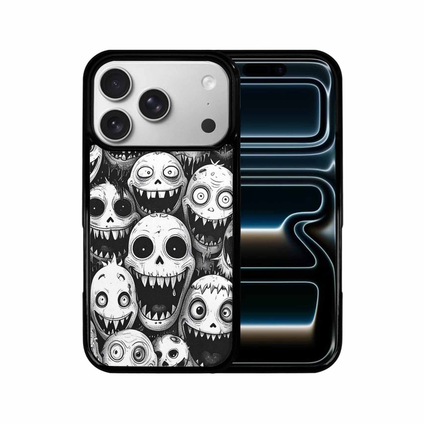 iPhone 17 Pro Case — Black And White Monster Face Original, Custom Designed Case Cover
