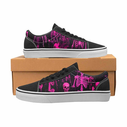 WOMEN'S Skeletons  Neon Pink Lace-Up Canvas Dreamlike Custom Shoes