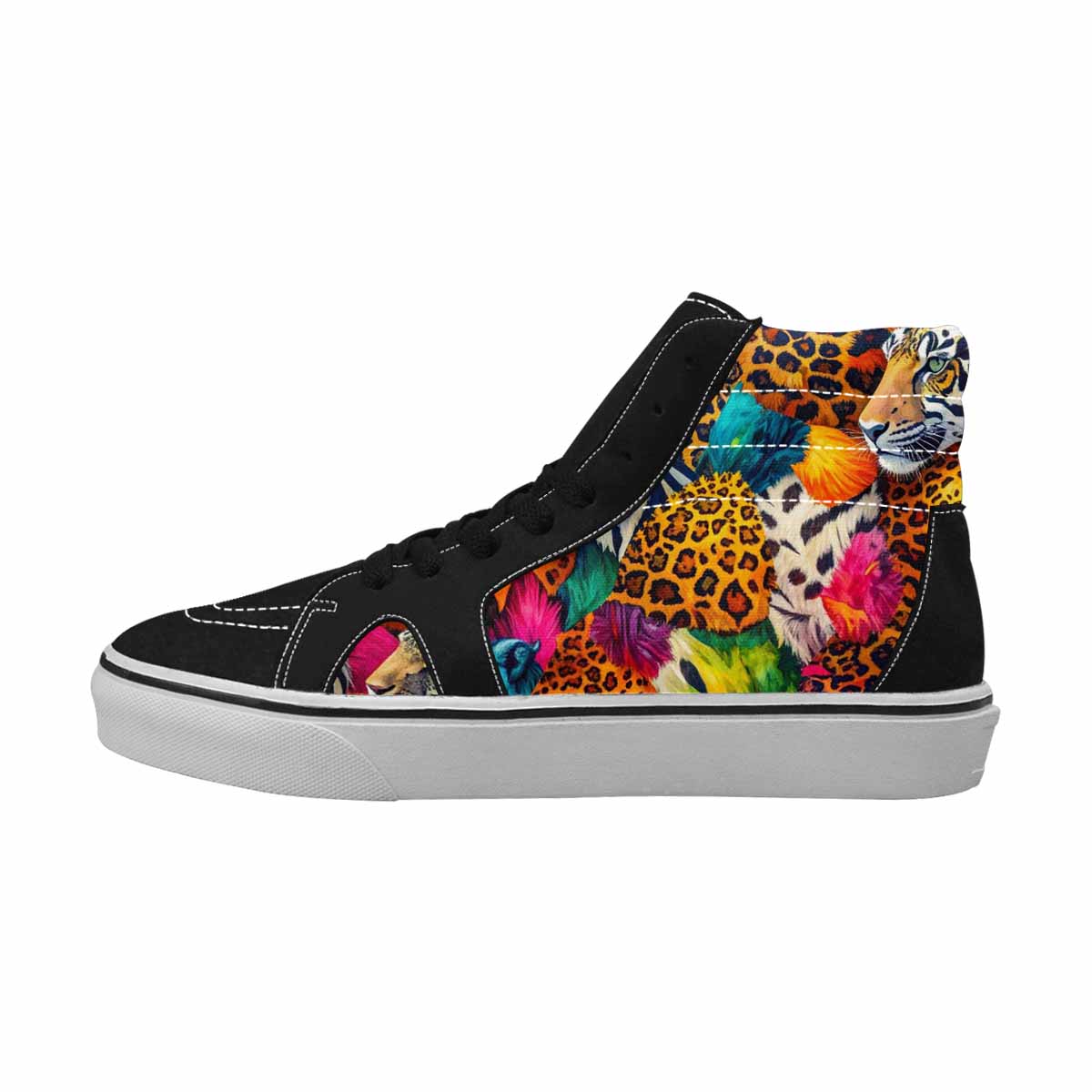 MEN'S Full Color Vibrant Animal High Top Canvas Melting Art Sneakers