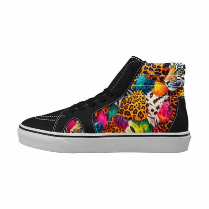 MEN'S Full Color Vibrant Animal High Top Canvas Melting Art Sneakers