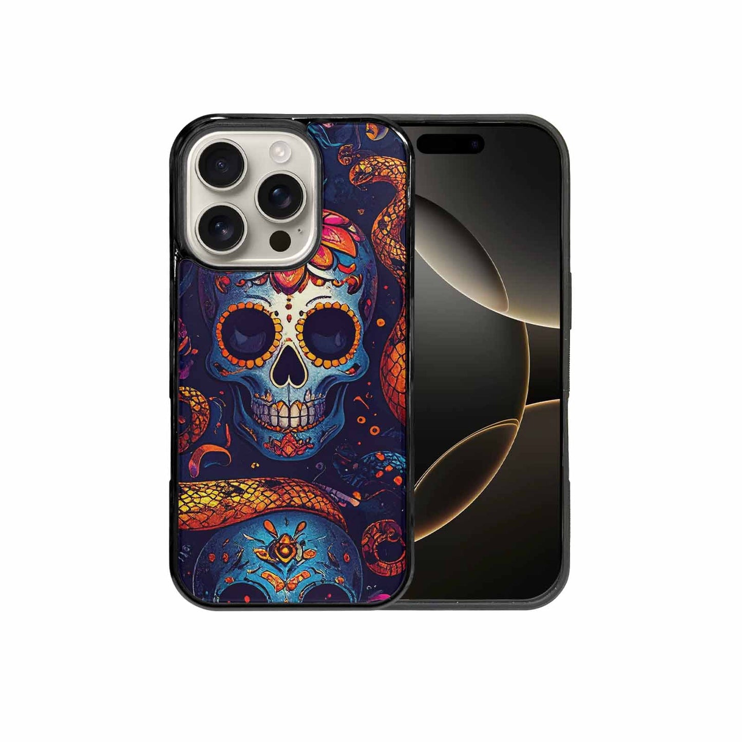 iPhone 16 Pro Case — Snake Skulls Print Custom, Unique Phone Case Design