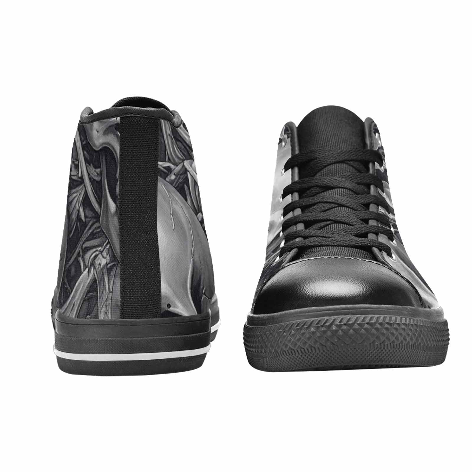 WOMEN'S Skulls Roses Chrome Airbrush High Top Canvas Cottagecore Sneakers