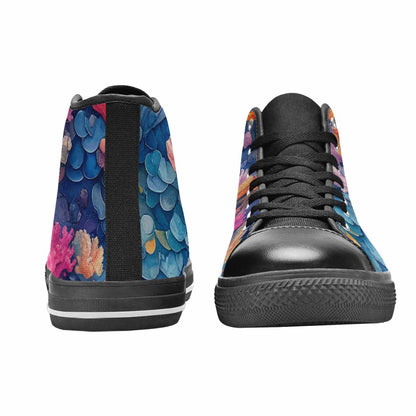 WOMEN'S Fish Scale Coral High Top Canvas Y2K Custom Shoes