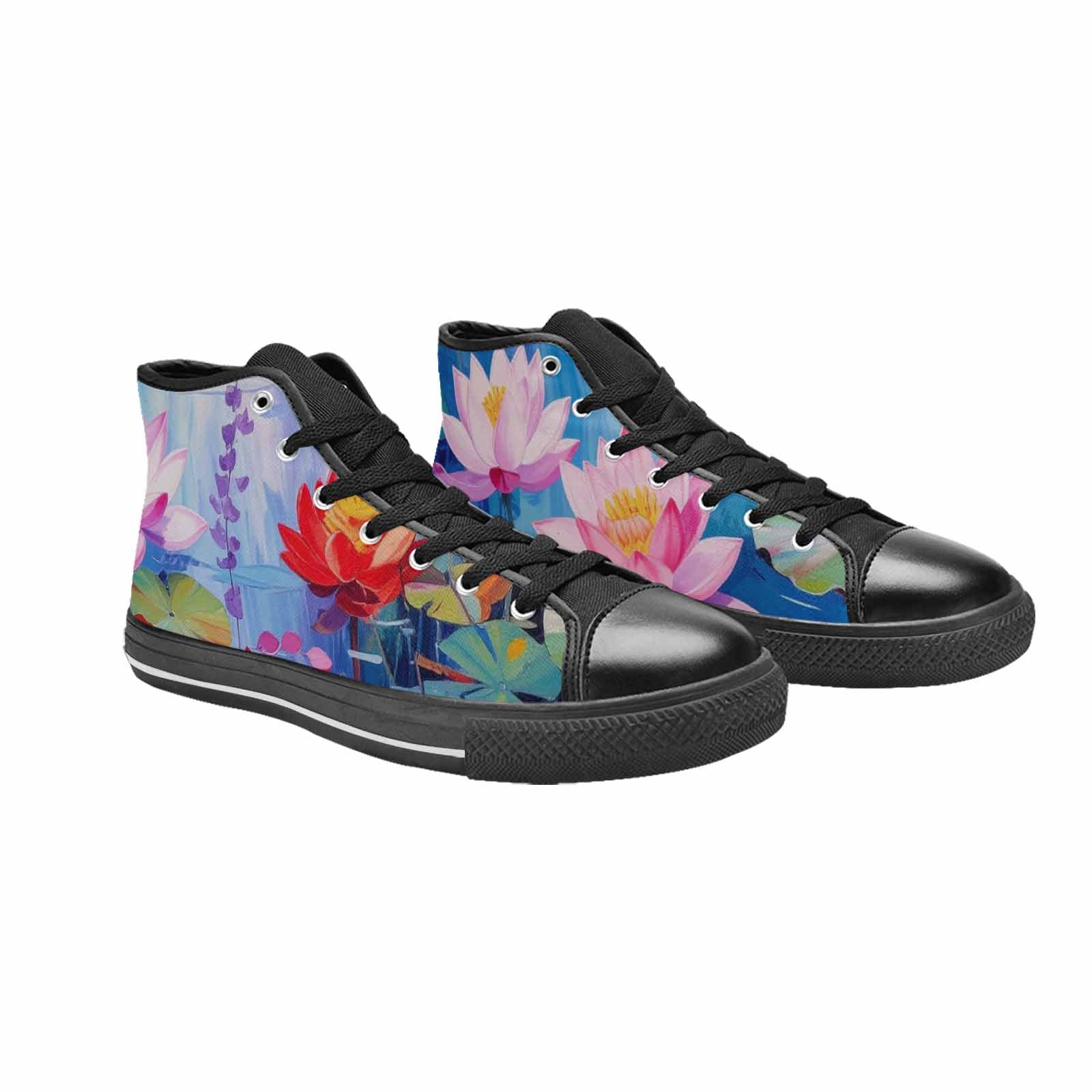 MEN'S Monet-Style Impressionist Water High Top Canvas Surreal Sneakers