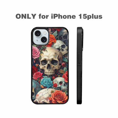 iPhone 15 Plus Case — Skulls And Rosesmelting Skulls A Aor, Customized Protective Case
