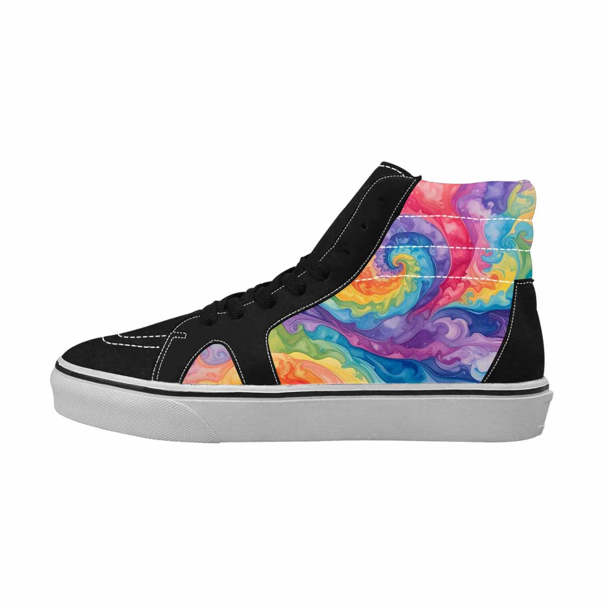 MEN'S Tie Dye Swirls Tie High Top Canvas Y2K Shoes