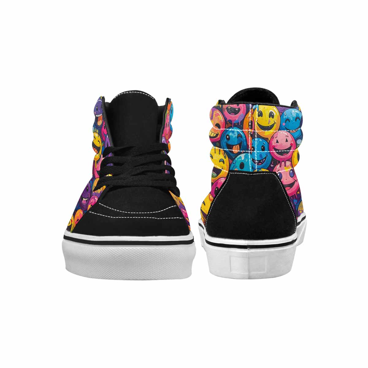 MEN'S Melting Moon Smiley High Top Canvas Aesthetic Custom Shoes