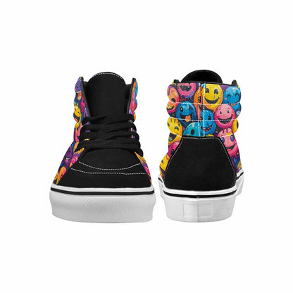 MEN'S Melting Moon Smiley High Top Canvas Aesthetic Custom Shoes