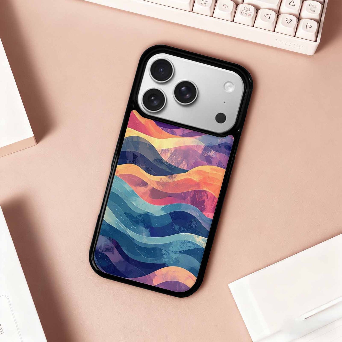 iPhone 17 Pro Case — Glowing Camo Wave Camo, Custom Phone Case