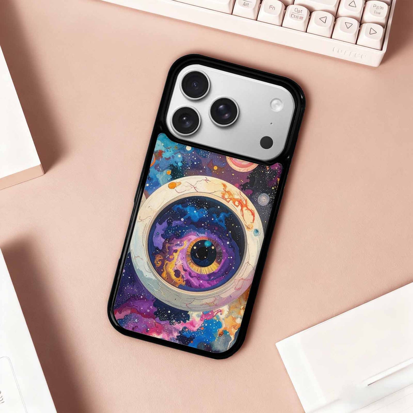iPhone 17 Pro Case — Seamless Tileable Pattern Of Overlapping Galaxy, Personalized Phone Case