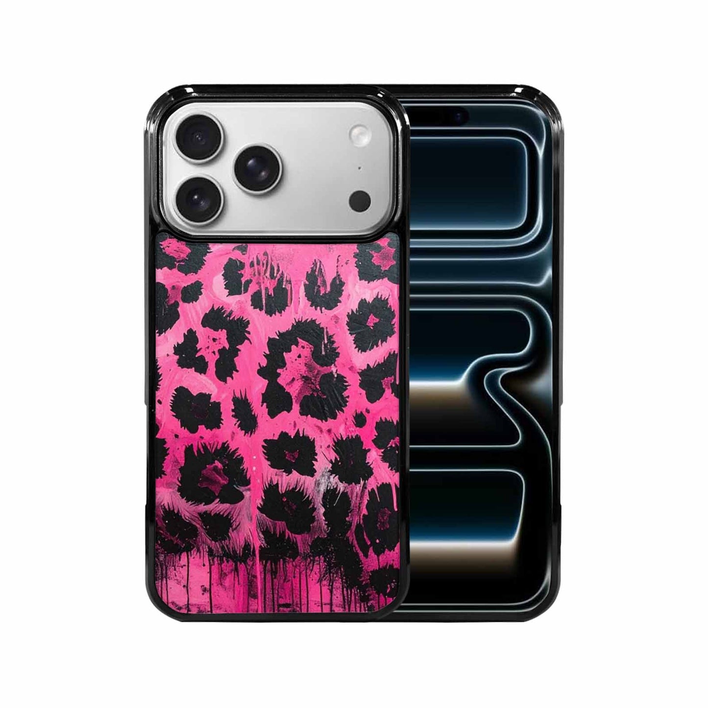 iPhone 17 Pro Max Case — Black &amp; Pink Ink Animal Print, Custom Print Case Cover