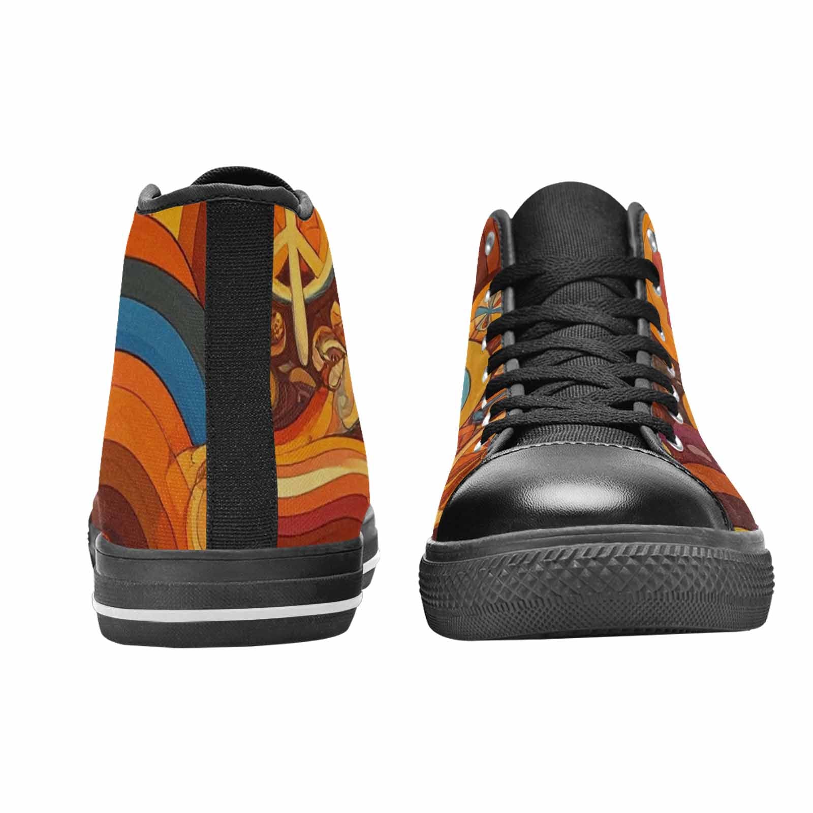 MEN'S Groovy 70S Peace High Top Canvas Dreamcore Custom Sneakers