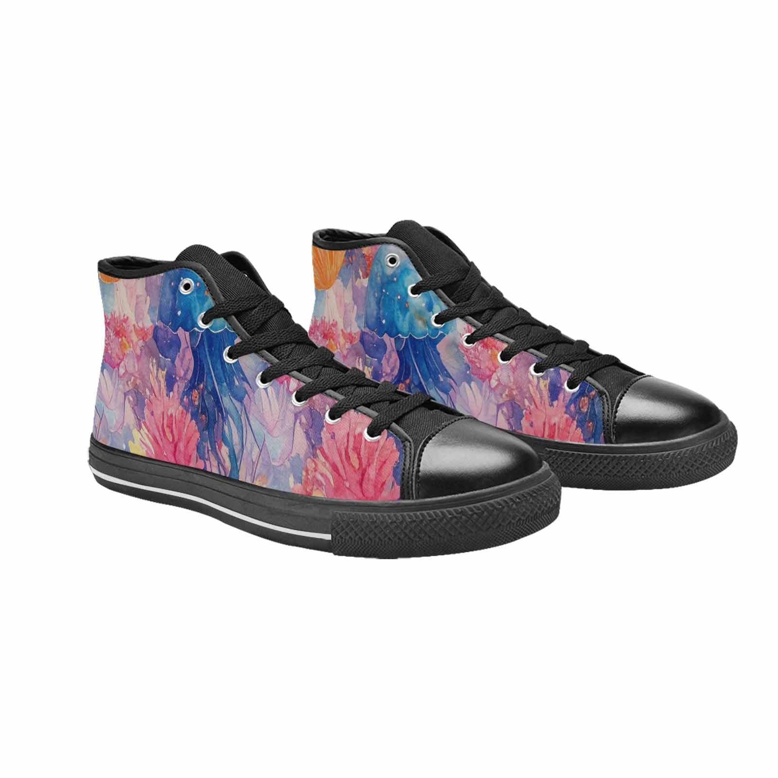 WOMEN'S Fish Scale Coral High Top Canvas Wallpaper Art Shoes