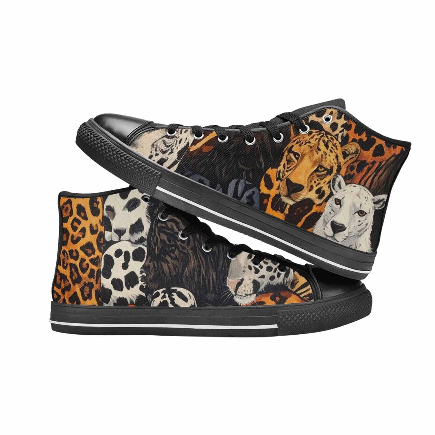 WOMEN'S Animal Print High Top Canvas Dark Academia Shoes