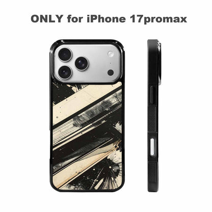 iPhone 17 Pro Max Case — Black And White Solid Retro Vintage, Custom Made Phone Cover