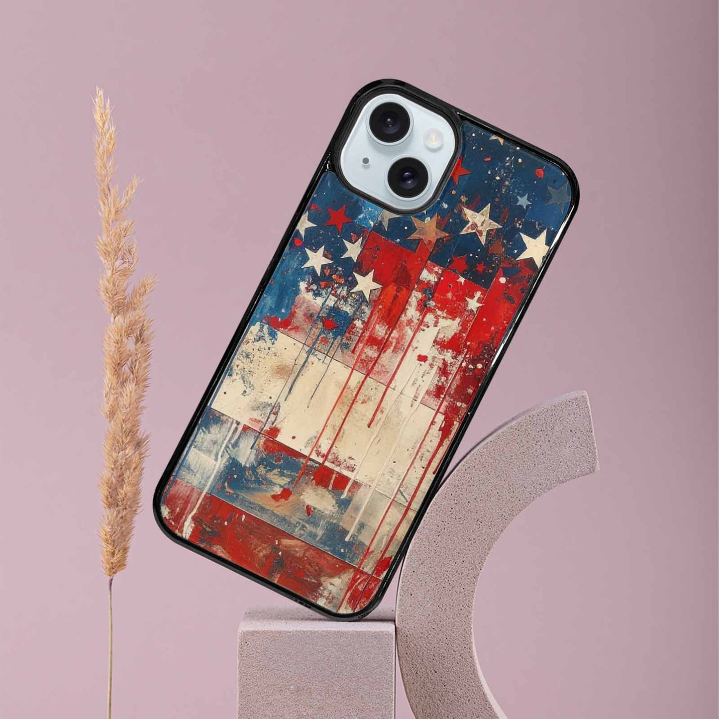 iPhone 15 Plus Case — Patriotic Stars And Stripes American Stars, Personalized Phone Case