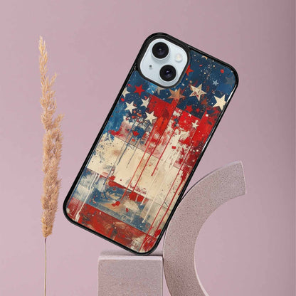 iPhone 15 Plus Case — Patriotic Stars And Stripes American Stars, Personalized Phone Case