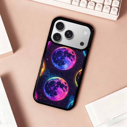iPhone 17 Pro Case — Neon Winter Moon Seamless Cartoon Cute, Customized Protective Case
