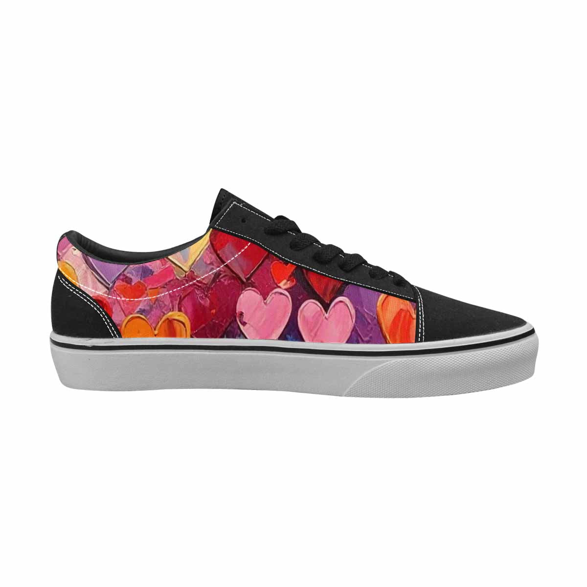 WOMEN'S Heart Burst Lace-Up Canvas Vibrant Chaos Sneakers