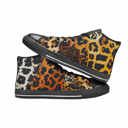 MEN'S Animal Print High Top Canvas Vivid Custom Sneakers