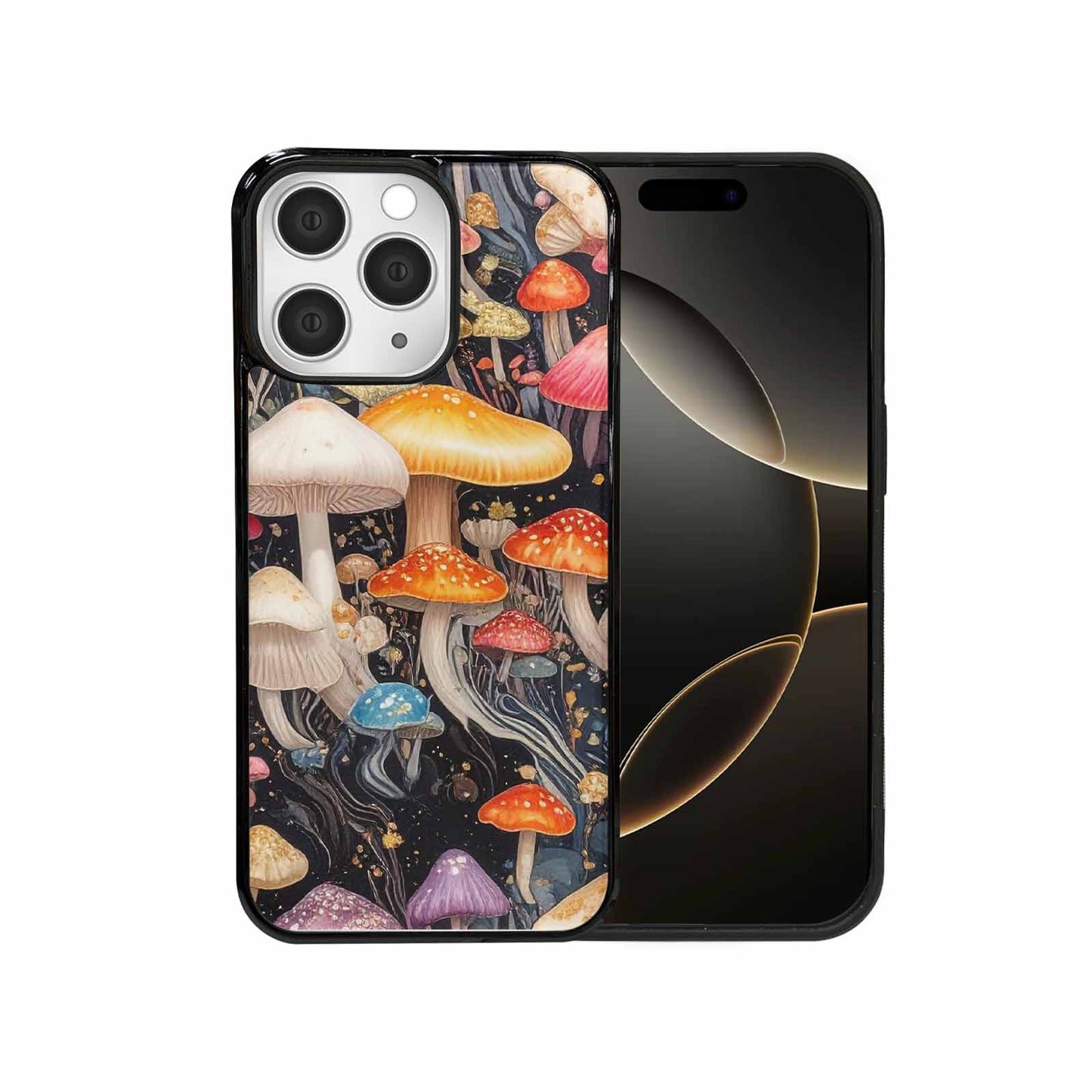 iPhone 15 Pro Max Case — Mushrooms Pattern Hundreds Of, Custom Printed Phone Case
