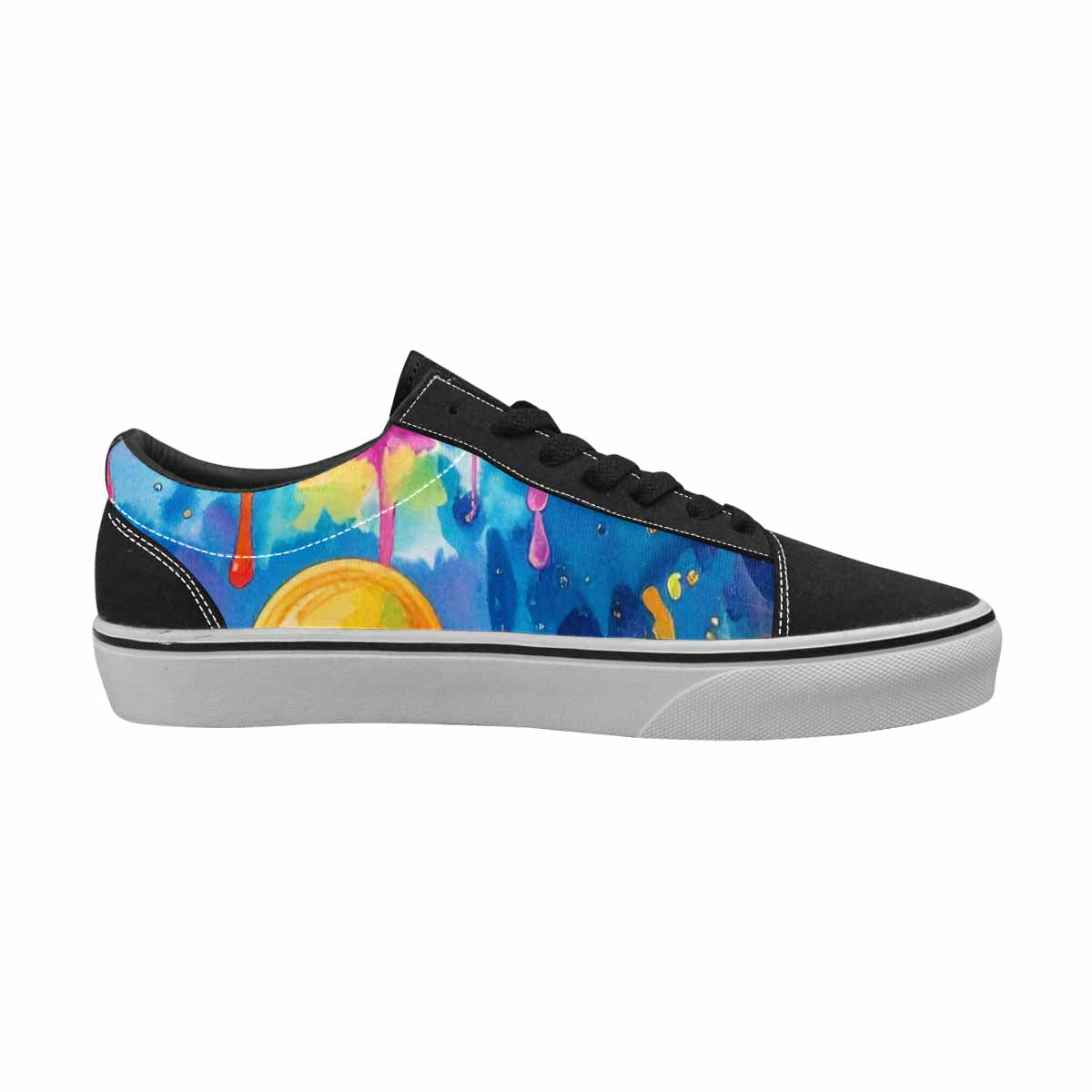 WOMEN'S Aliens  Tie Dye Lace-Up Canvas Vibrant Chaos Custom Sneakers