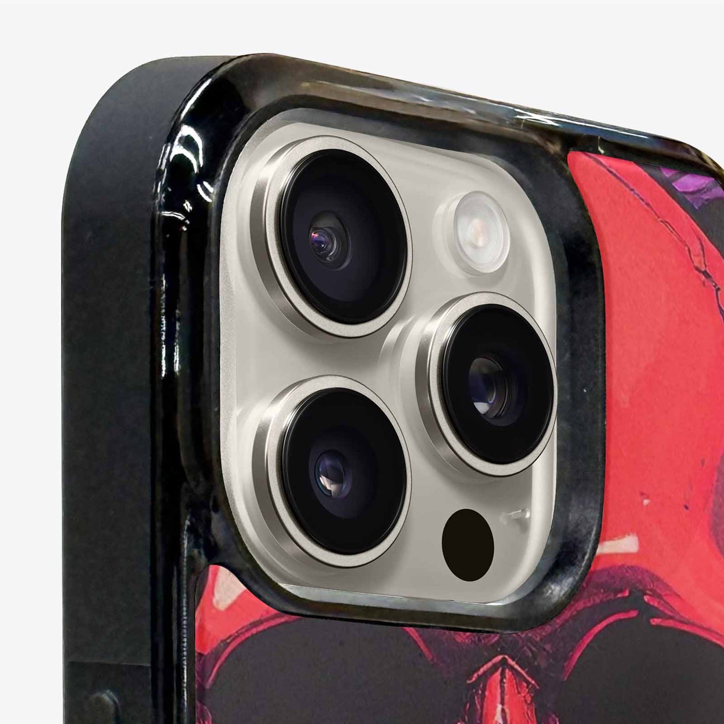 iPhone 16 Pro Max Case — Red Purple Skeletons Neon Drip Melting, Custom Art Phone Cover