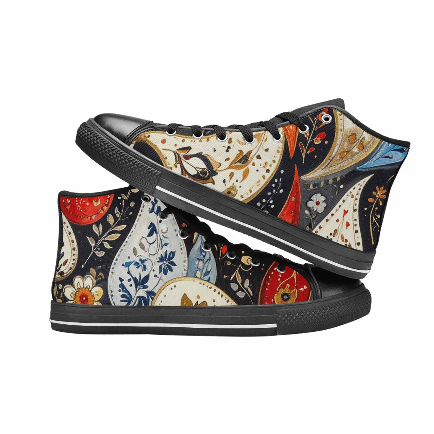 WOMEN'S Paisley Bandana High Top Canvas Aesthetic Sneakers