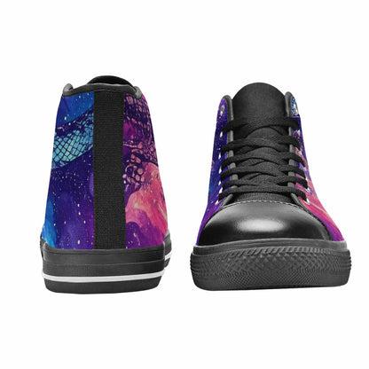WOMEN'S Galaxy Snake Print High Top Canvas Y2K Sneakers