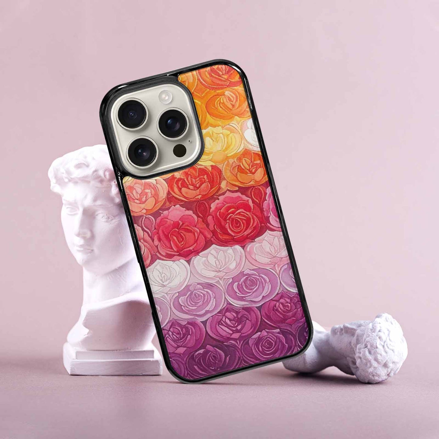 iPhone 16 Pro Case — Lesbian Flag Color Theme Small Rainbow, Custom Phone Case