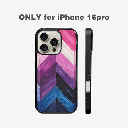 iPhone 16 Pro Case — Genderfluid Flag Color Theme Small Rainbow, Custom Phone Case