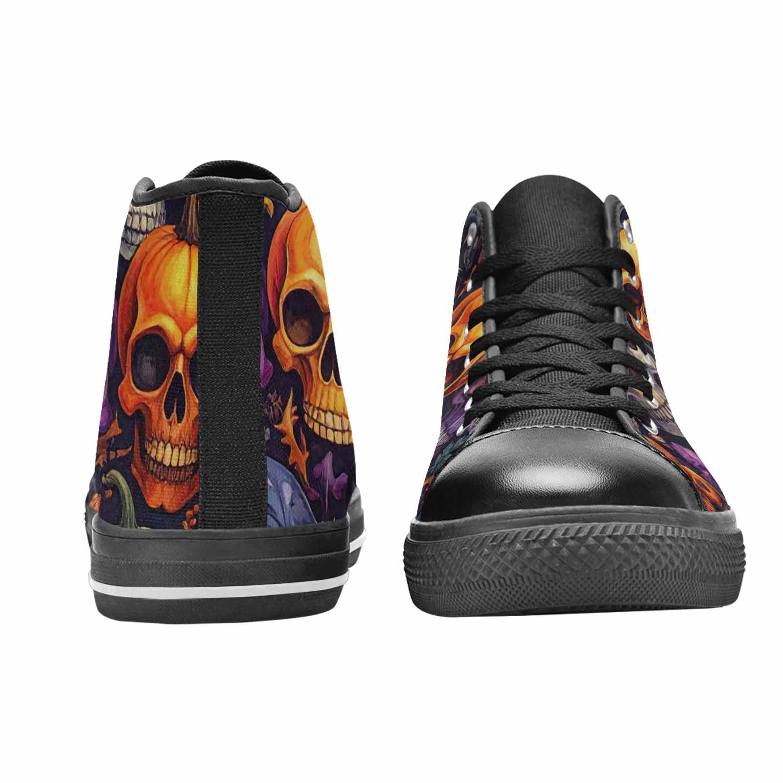 MEN'S Skulls - Halloween High Top Canvas Cottagecore Custom Shoes