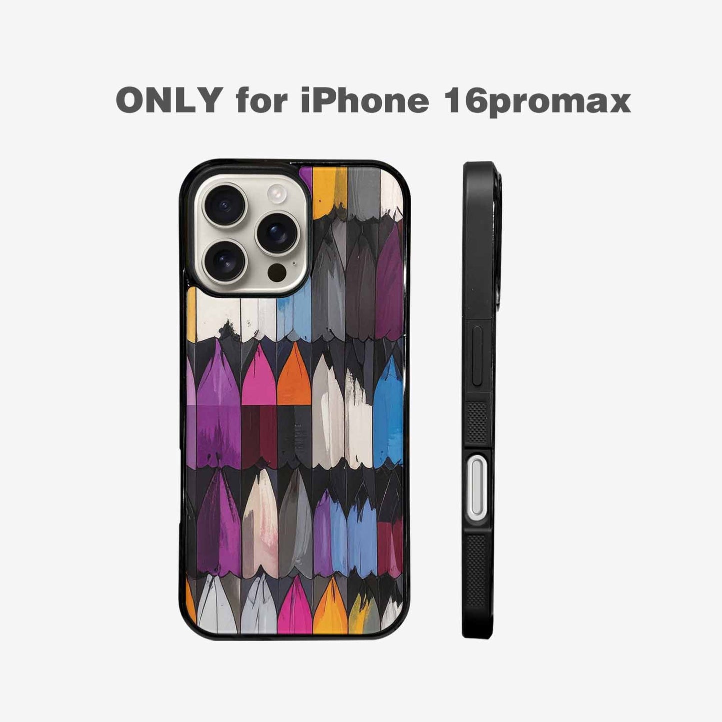 iPhone 16 Pro Max Case — Asexual Flag Color Theme Small Rainbow, Custom Art Phone Cover