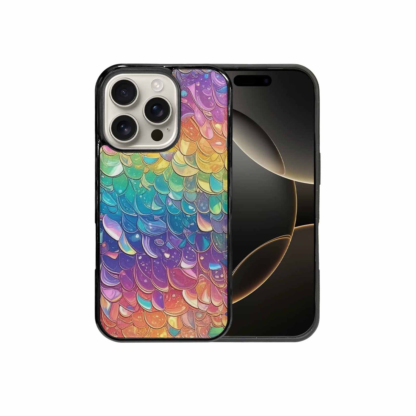 iPhone 16 Pro Case — Holographic Iridescent Shimmer Pattern Hundreds Of, Custom Designed Case Cover