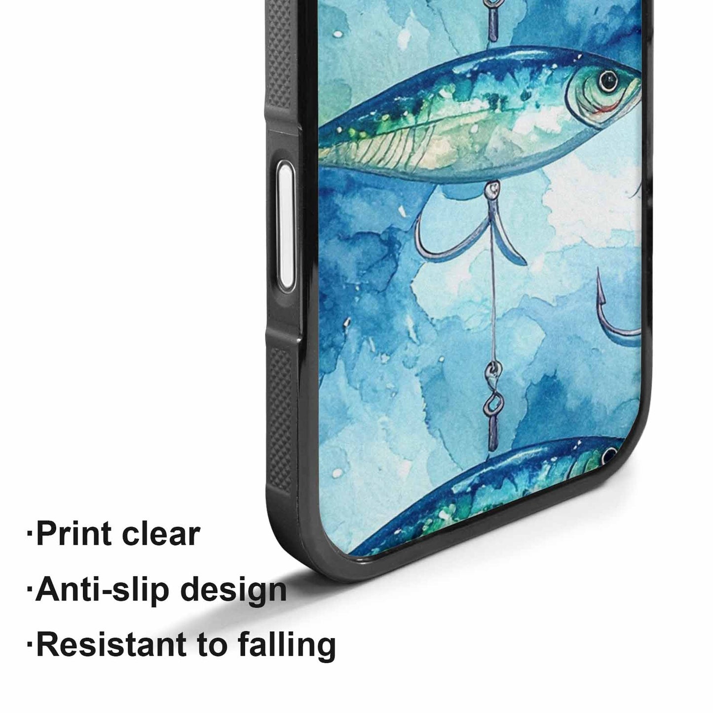 iPhone 17 Case — Fishing Lure And Hook Watercolor Abstract, Custom Made Phone Cover