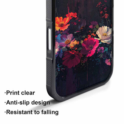 iPhone 17 Pro Max Case — Shadowy Glitch Floral Pattern Floral, Customized Protective Case