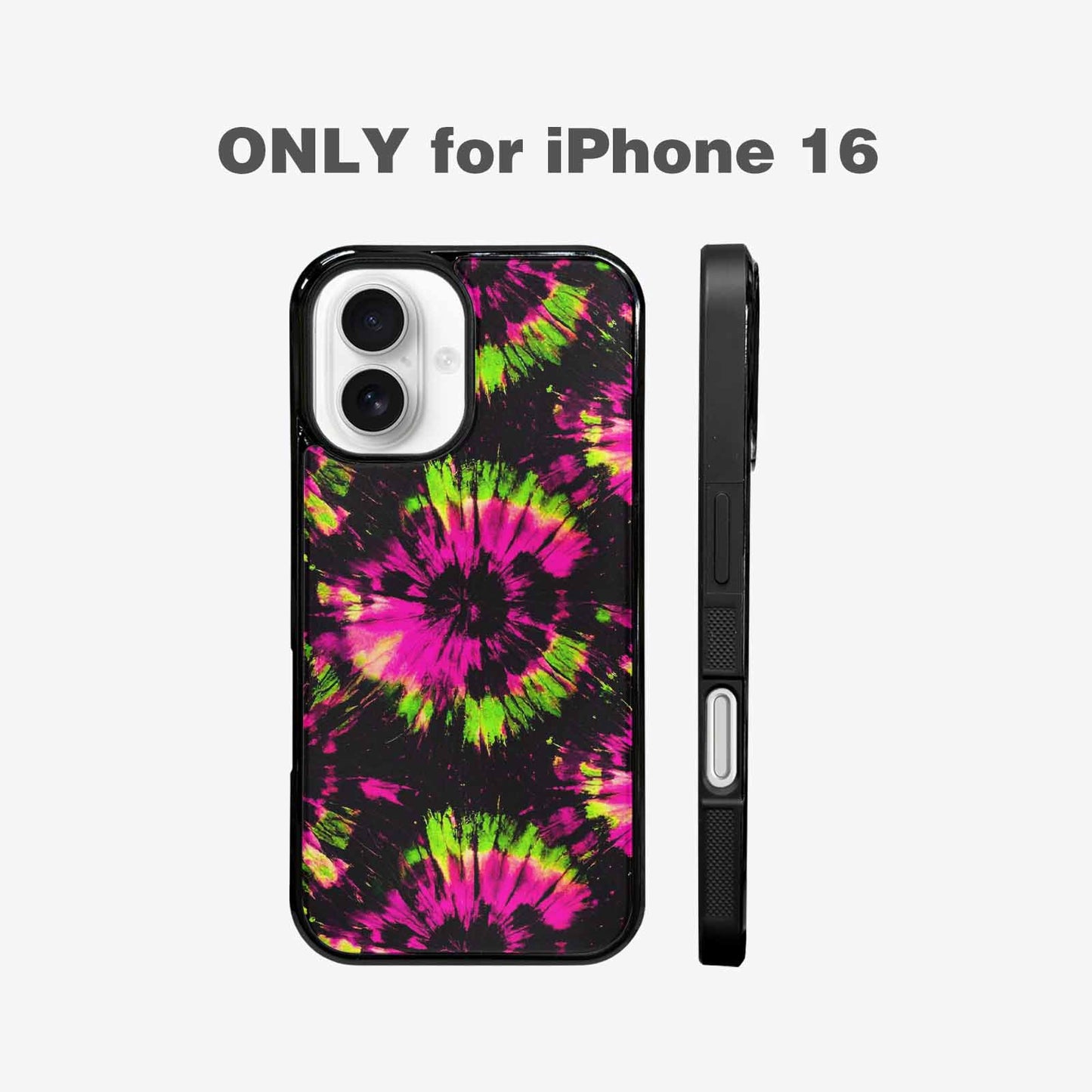iPhone 16 Case — Acid Wash Tie Dye Neon, Custom Art Phone Cover