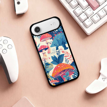iPhone 17 Air Case — Vintage Dinosaurs Mushroom Retro Vintage, Custom Printed Phone Case