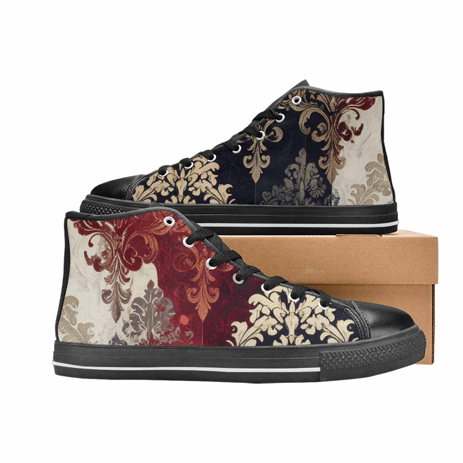 MEN'S Damask Ornamental Wallpaper High Top Canvas Dark Academia Sneakers